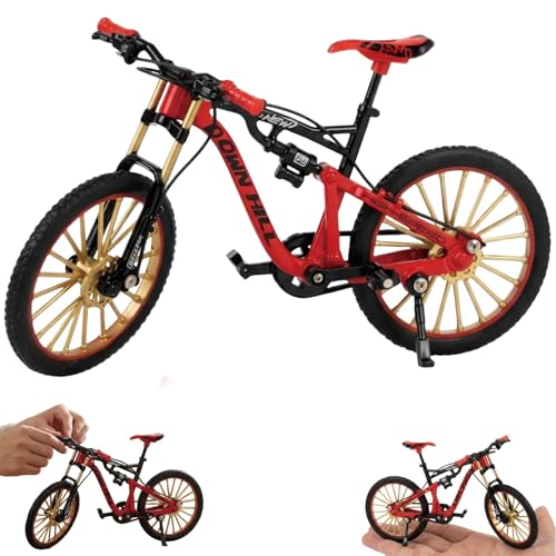 KxrTpx Finger Bike Mountain Bike Gifts for Men Desk Decor for Cycling Enthusiasts Stress Relief Miniature Model with Moving Parts Compact Display Piece for Home and Office Use