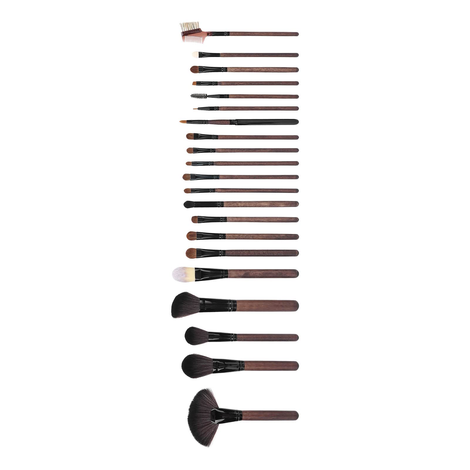 Set di 21 pennelli trucco con manico in legno, kit professionale di pennelli cosmetici per fondotinta, blush e ombretto, setole morbide con borsa di conservazione, per uso