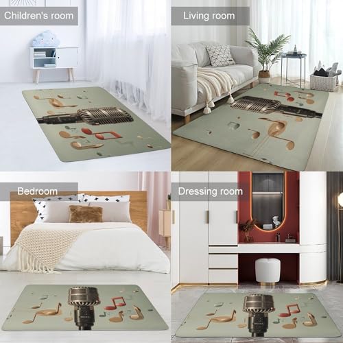 Tapis de bain super absorbant microphone et note de musique antidérapant pour douche