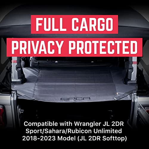 Image of GPCA Cargo Cover for Jeep Wrangler 2018-Present, JL 2-Door w /Tailgate