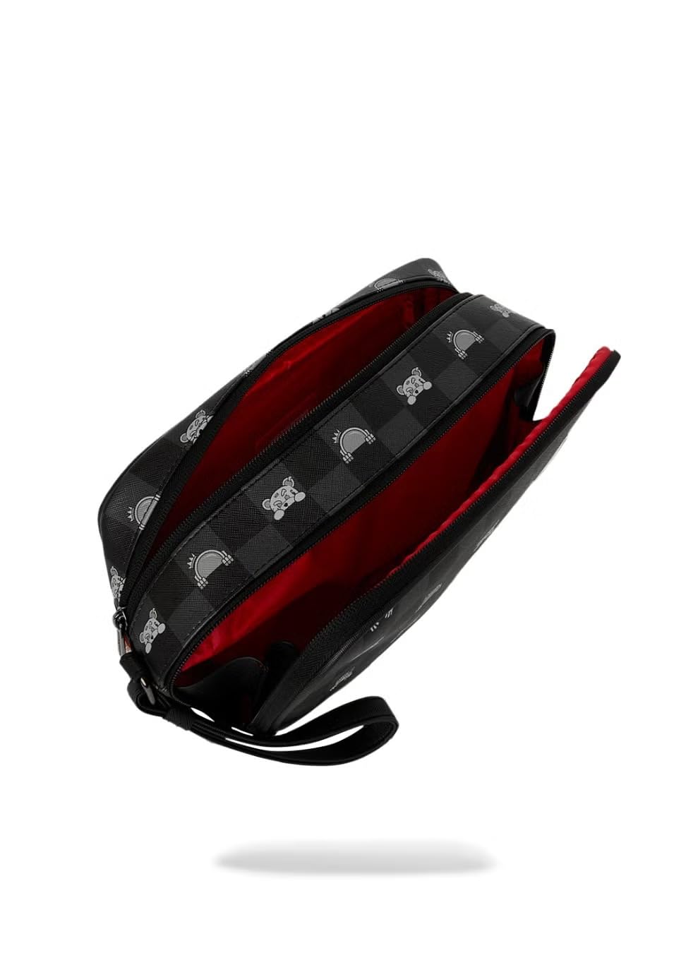 Sprayground Clutch und Beauty Schwarz GRAY PEEKING CHARACTER CHECK TOILETRY BRICK