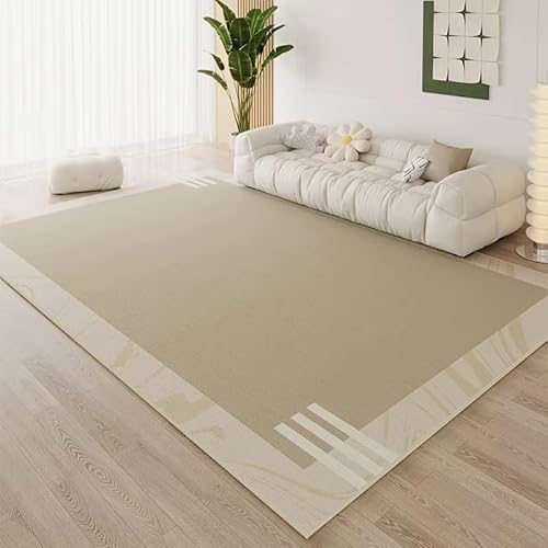 Contemporary Area Rugs Low-Pile Non Slip Curved Lines Design Neutral