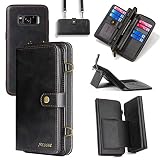 Compatible with Samsung Galaxy S8 Plus Wallet Case Crossbody Shoulder Strap Card Holder Stand Multi-