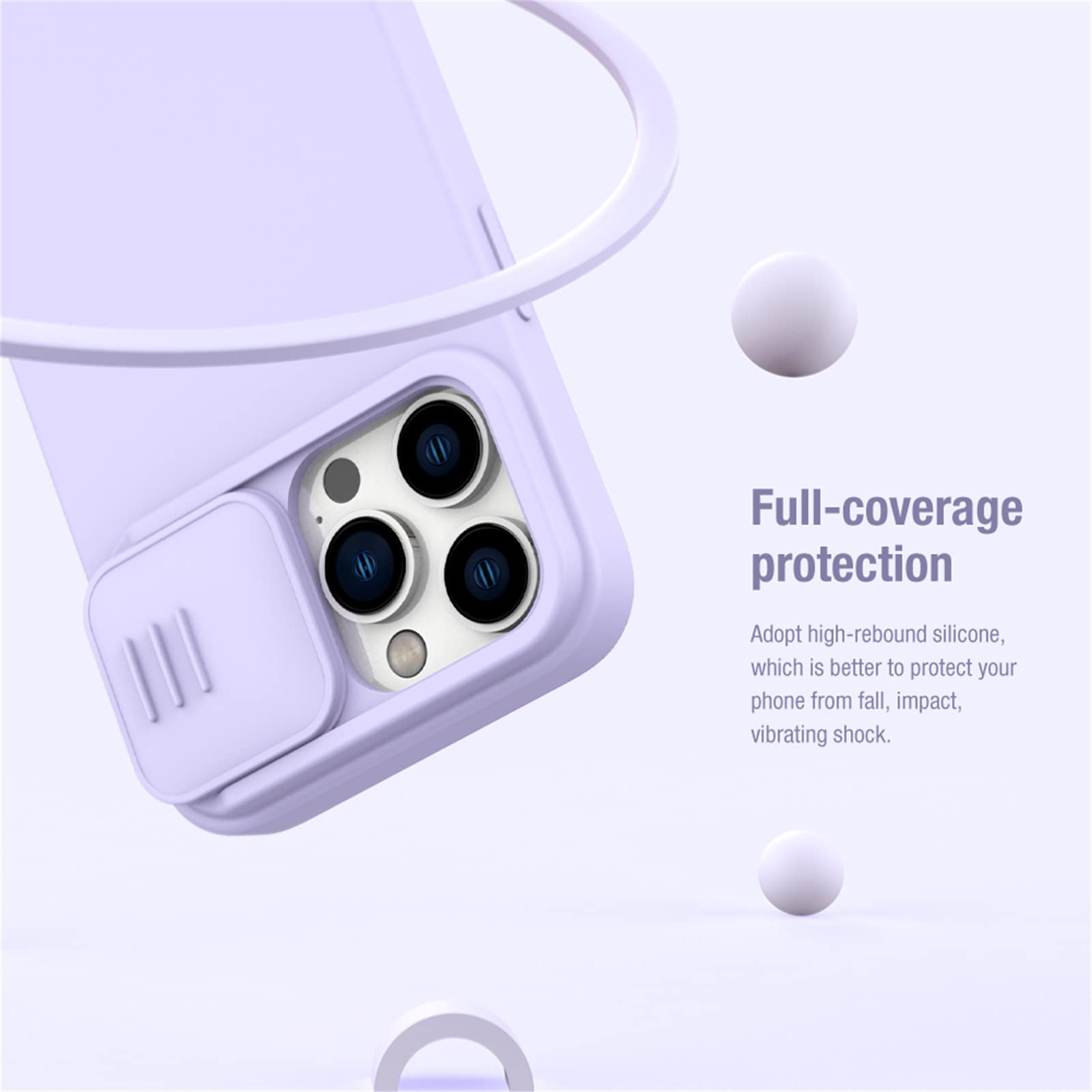 Funda Magnética para iPhone 14/14 Plus/14 Pro/14 Pro MAX,Caja de teléfono de Silicona líquida Forro de Tela de Microfibra Suave al Tacto con Cubierta Deslizante para cámara