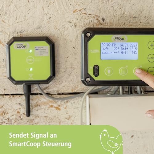 Kerbl Hobbyfarming SmartCoop Futterdosierer mit Füllstandssensor, Futterspender, Kunststoff, Hühner, mit Dosierwalzen, Made in Germany