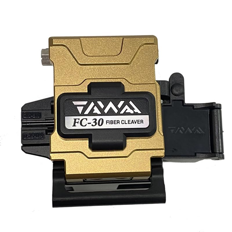 Fiber Optic Cleaver Automatic Stability TAWAA FC-30 Cutter with 48,000 Cleaves Cleaver Angle <0.5° Built in Wast Bin for 250μm 900μm 3.0mm Fiber Cable and Flat Cable Double Fixtures CT-30A Cleaver