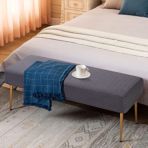 Fuloon Stretch Jacquard Dining Bench Cover - Anti-Dust Removable Bench Slipcover Washable Bench Seat Protector Cover For Living Room, Bedroom, Kitchen (T-Dark Grey) #TOP1