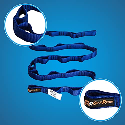 Rock-N-Rescue Daisy Chain - 60 Inches Long, 15 Pockets, 15.5 Kn, Nylon Multi-Loop Sling, Made In Usa, Rock Climbing, Firefighter, And Rescue Gear, Blue #TOP2