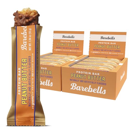 Image of Barebells Protein Bars Peanut Butter - 24 Bars (2 Packs of 12), 20g High Protein Treats - Chocolate Peanut Butter Nutrition Bar with 1g Total Sugars - On-The-Go Breakfast or Post-Workout Snack