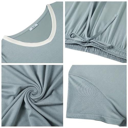 Image of Joyaria Cooling Pajamas Bamboo Viscose Lightweight PJs Set Women Wicking Sleepwear for Night Sweat S-XXL