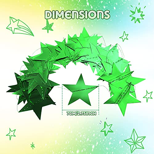 Image of Patelai Glitter Star Garland Banner 2026 Party Decor 130 Feet Star Hanging Streamers Twinkle Backdrop for Classroom Birthday Graduation Wedding Supplies(Green)