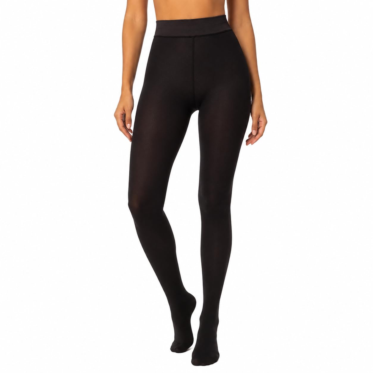 Women's Winter Thermal Fleece Lined Leggings | High Waist Stretch Warm Tights | Soft Velvet Inner, Skinny Fit, Winter Wear Pants for Women & Girls | Black ((Size : 26 to 34 Inch Stretchable)-image-9