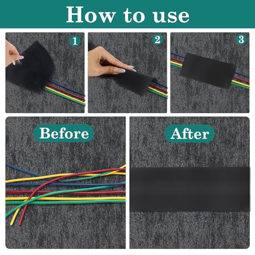 Cubierta para cables de alfombra Klmnop para manejo de cables y protección eléctrica para el hogar y oficina, 4 pulgadas x 31 pies miniatura 5