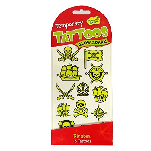 Peaceable Kingdom Pirate Tattoos, Glows in The Dark