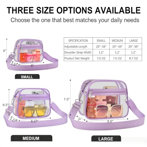 Image of USPECLARE Clear Bag for Stadium Events Clear Sports Fan Handbags Purses