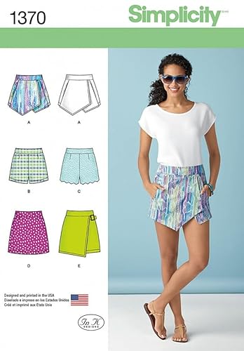 Simplicity Ladies Easy Sewing Pattern 1370 Skorts, Shorts & Skirts