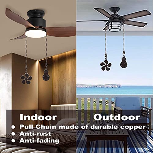 Image of Ceiling Fan Pull Chain Extension, 12 Inches Decorative Fan Pull Chain Pendant Set, Beaded Ball Fan Pull Chain Extender Ornament with Connector, (ORB)