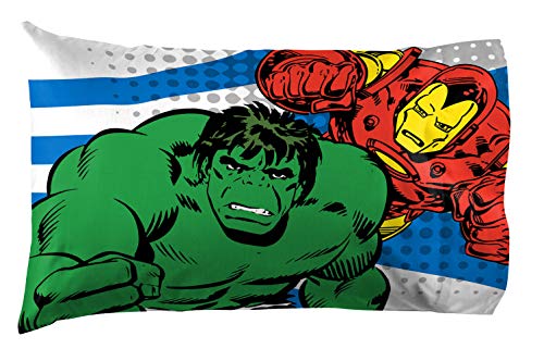 Jay Franco Marvel Comics Avengers Good Guys 4 Piece Twin Bed Set, Blue
