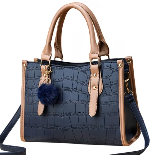Sac à bandoulière grand format en cuir grainé avec fermeture sécurisée pour femme