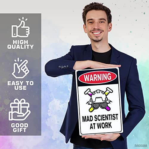 Mad Scientist Wall Decor Science Poster - 8x12" Mad Scientist At Work Warning Sign Science Gifts Mad Scientist Decor Chemistry Poster Wall Art Decor Metal Tin Sign - Aluminum Sign Science Posters — view 4