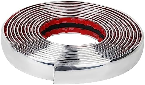 25FT Car Body Side Molding Trim Silver 1-3/16" 30mm Width Car/Truck/RV Chrome Exterior Strip with Self Adhesive for Door Windows Bumper Protection Anti Scratch