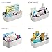 mDesign Plastic Divided Shower Organizer Basket Caddy Tote with Handle - Storage for Bathroom or Dorm - Holds Hand Soap, Shampoo, Sponges, Scrubs, and Body Wash, Lumiere Collection, Light Gray