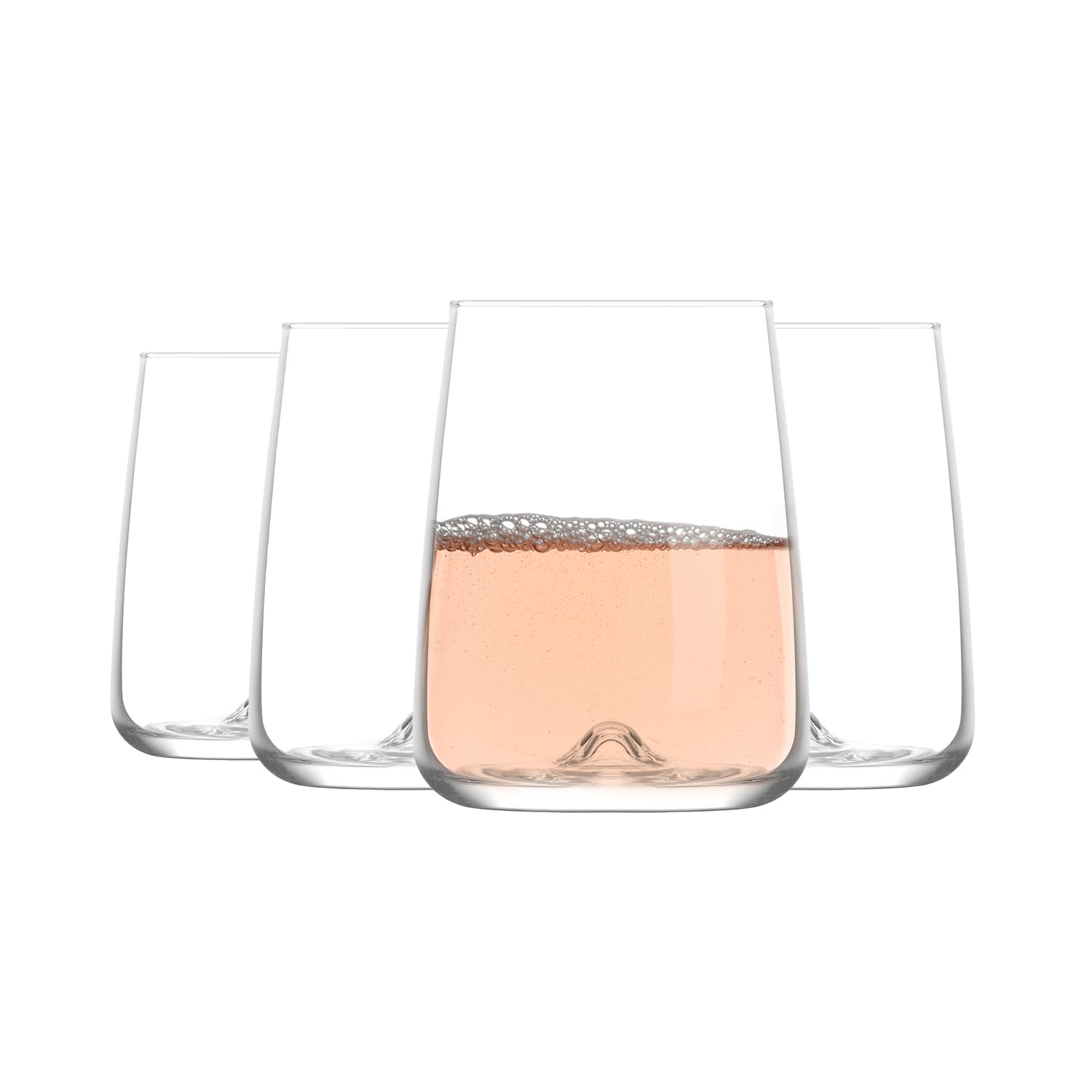 LAV Terra 4-Pack Beverage Glasses 20 fl oz Durable Highball Glasses Classic Tall Drinkware Set for Cocktails Cold