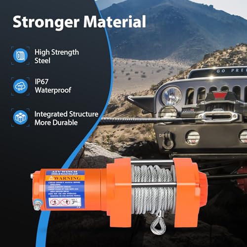 Kit winch eléctrico 12V 3500 lbs con cable de acero miniatura 2