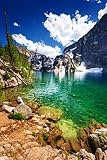 Summer Clouds over Goat Lake Sawtooth Mountains Photo Photograph Cool Wall Art Print Poster 12x18