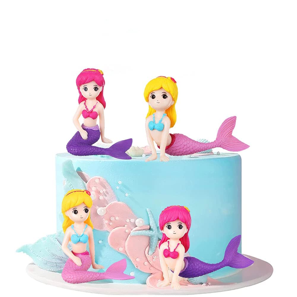 Monica Noveltiesmermaid Cake Toppers Mini Cute Diy Ornaments For