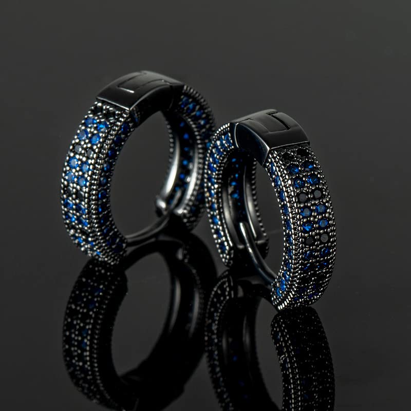 HELLOICE Hoop Earrings Iced Out Cubic Zirconia Huggie Cartilage Cuff Diamond Hypoallergenic Round Circle Earrings Hoop Earrings 5A CZ Stones Lightweight for Men2