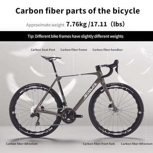 SAVADECK Carbon Road Bike, Lightweight 24-Speed Shifting