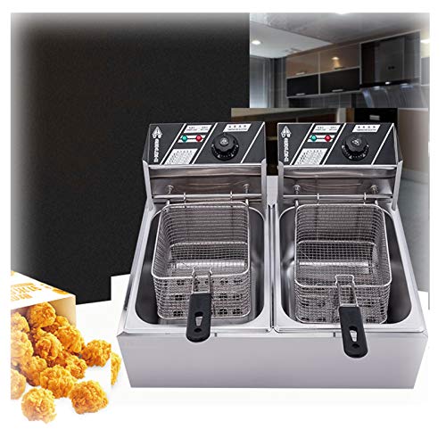 Friteuse électrique à double réservoir en acier inoxydable 12L - Qiilu
