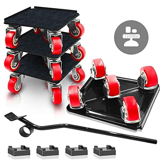 5 Wheel Furniture Dolly, 1100lbs Moving Dollies with 5 Wheels, 360° Rotation Moving Furniture Lifter for Heavy Duty, Heavy Furniture Mover Tool for Sofa Refrigerator Bed