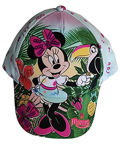 Minnie Maus Disney Casquette Minnie dans la jungle avec perroquet bleu ou rose pour enfants, filles et garçons, bleu, 1 mois