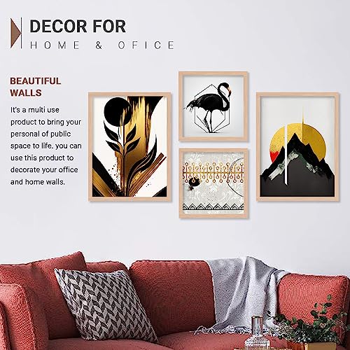 Image of kotart Minimal Colorful Abstract Modern Art Wall Painting with Frame for Living Room Bedroom Hall Office - Framed Painting for Wall Decoration - Wall Decor for Home - Pack of 4 (Art 1, Small (10x13 or 10x10 inch))