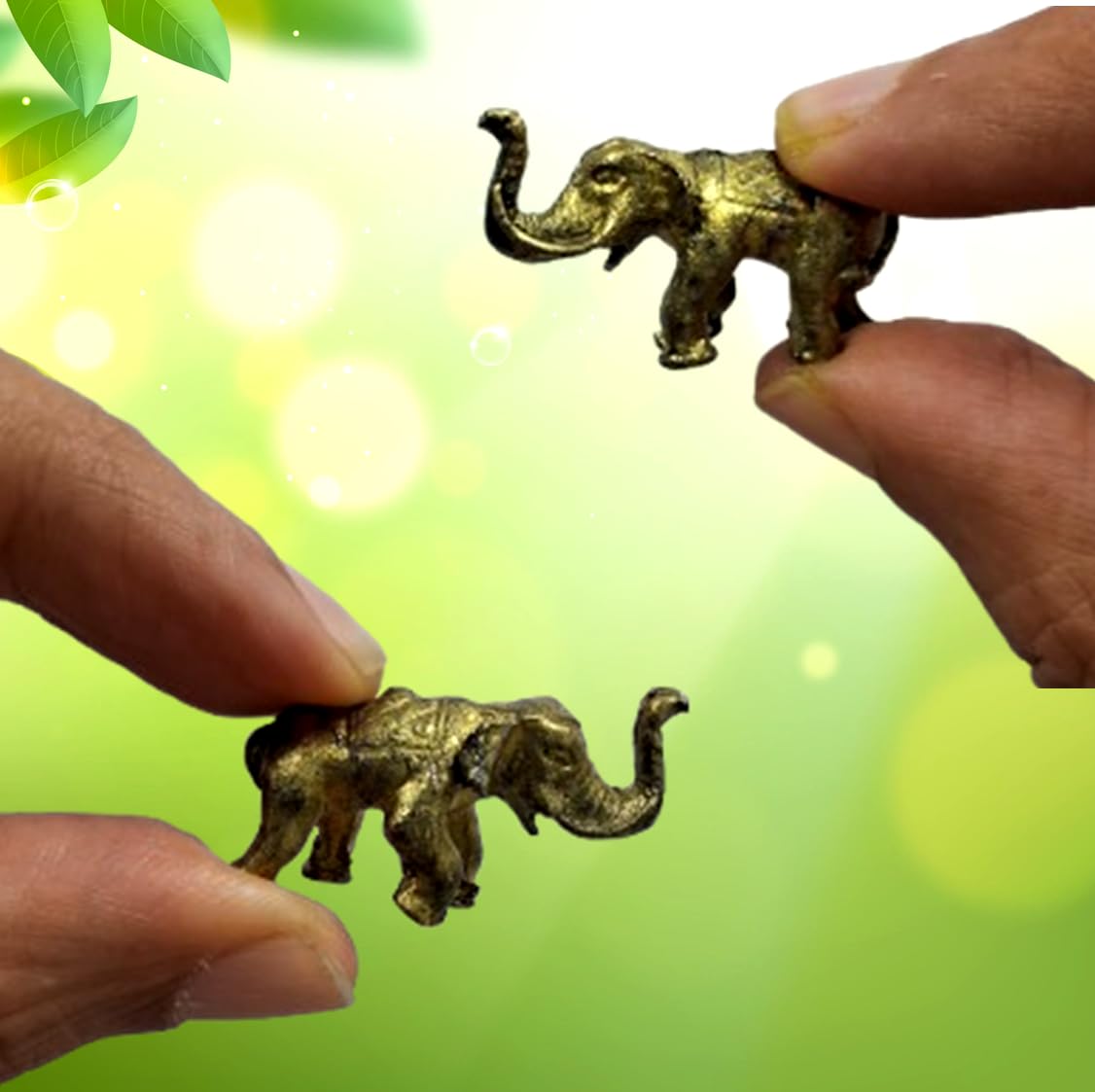 Figurines d'éléphant miniatures métal Purpledip 11235H statuettes déco