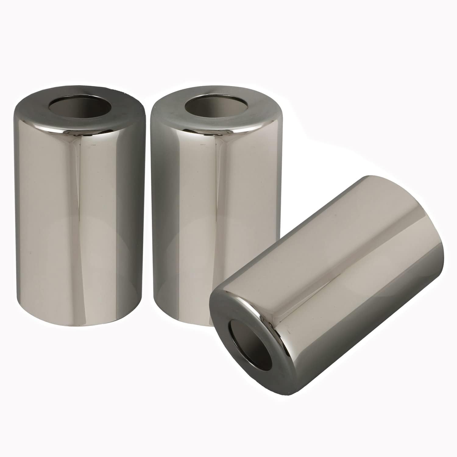 Smoke Gray Modern Glass Cylinder Lamp Shade, Replacement Glass Globe or Cover for Light Fixture, 1 5/8 inch Fitter, 3 Pack