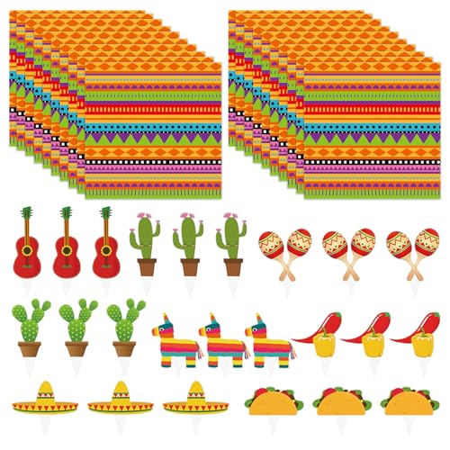 20 tovaglioli per feste, 20 inserti, asciugamani di carta stile messicano, decorazioni per feste a tema, asciugamani di carta decorazione tavola