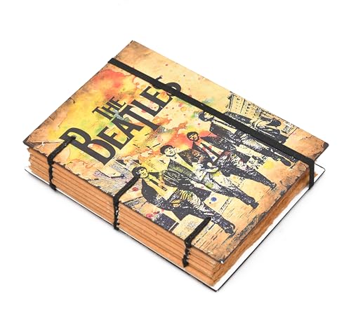 Image of The Beatles Recycled Antique Paper Journal - 5x7 Inches | Handmade, Eco-Friendly, Artistic Notebook