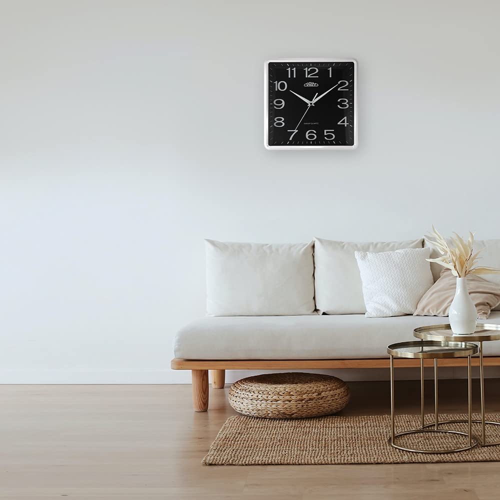 PRIM Quadratische Wanduhr Mit Arabischen Ziffern – Roségold/Weiß, Modernes Design Für Wohnzimmer & Büro