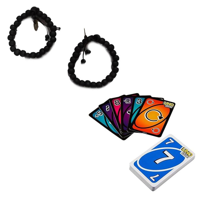OLIFIN Baby Black Wooden Nazar Band 2 Pieces Flip Cards Game for Outdoor Camping– Double Sided Cards, Fun Game for Adult & Family (180 Cards, Pack of 2)