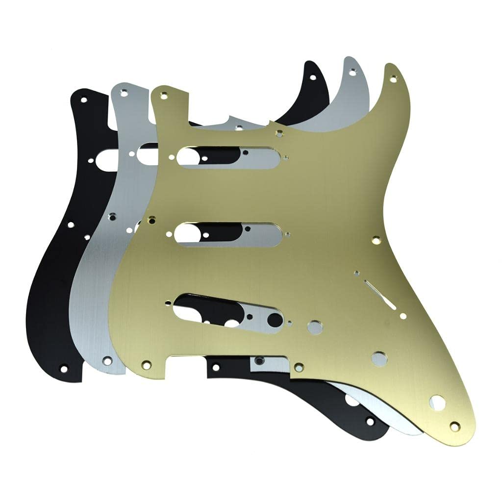 KAISH 8 otworów metal aluminium anodowane styl vintage ST Strat SSS kostka gitarowa pasuje do amerykańskiego błotnika Strat srebrny