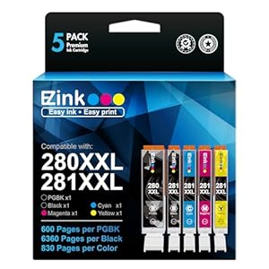 E-Z Ink Cartucho de tinta compatible Tr8620a de repuesto para Canon PGI-280XXL CLI-281XXL 280 XXL 281 XXL compatible con TR8520 TR8620a TR8620 TS702a TS9520 TS9521C TR8520 TS6220 TS6320 TS8220 TS8220