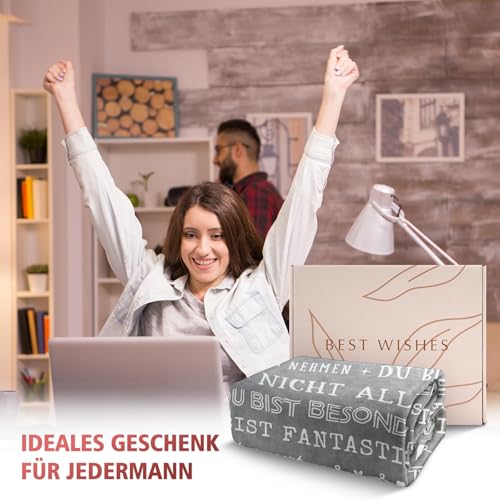 Juratar Geschenke für Frauen Männer, Personalisierte Decke Geburtstagsgeschenk für Frauen, Dankeschön-Geschenke für Freundin Schwester Kollegin, Superweiche Decke aus Flanell 62 * 52 Zoll