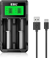 MPOWER - Carregador Universal de Bateria de Lítio com 4 Compartimentos para Baterias Recarregáveis de Lítio de 3,7V e e Ni-MH Ni-CD 1.2V | Compatível com C, AA, AAA | Recarga Inteligente e Segura