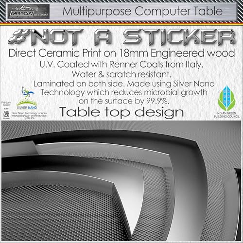 Image of Xtreme PRO Direct Theme Printed Computer Desk for Gaming, Work & Study. Large for PC, Dual Monitors, iMac, and Laptops. Metal & Engineered Wood. Black Stand Desk. 4 Feet-XPB4 (XPB425-CT-211)