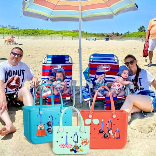 Xzyden Lot de 4 crochets accessoires compatibles avec Bogg Bag, mousqueton, porte-clés, compatible avec les petits et grands sacs de plage, bleu, XL – vue 8