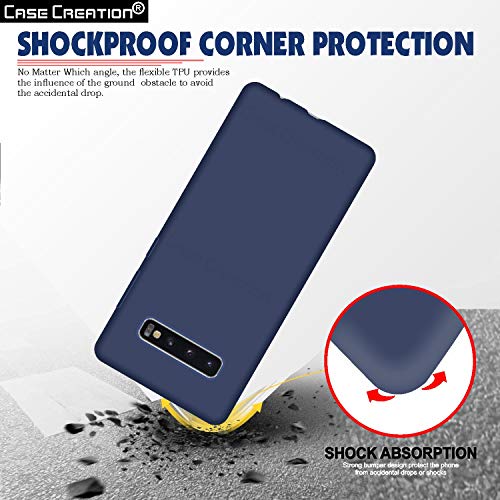 Image of Case Creation Luxurious OG Series for Samsung Galaxy S10 Case Cover,Anti-Dirty Slim Case Frosted Matte Cute Candy TPU Raised Bezel (Splash of Color) Back Cover for Samsung S10 -Navy Blue