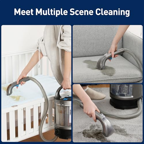 Image of Aspiron Portable Carpet & Upholstery Cleaner, 20KPa Strong Suction, Deep Stain Removal, Wide Cleaning Range, 56.8Oz Large Water Tank, Compact Design for Carpet, Sofa, Car, Mattress, Cushion